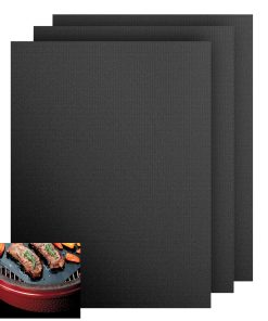 BBQ Grill Mat 33x40cm(12.99"x15.75"), Universal Oven Liners for Bottom of Fan Assisted Ovens, Heavy Duty, Reusable and Washable, Suitable for Gas, Charcoal BBQ Barbecue Mat
